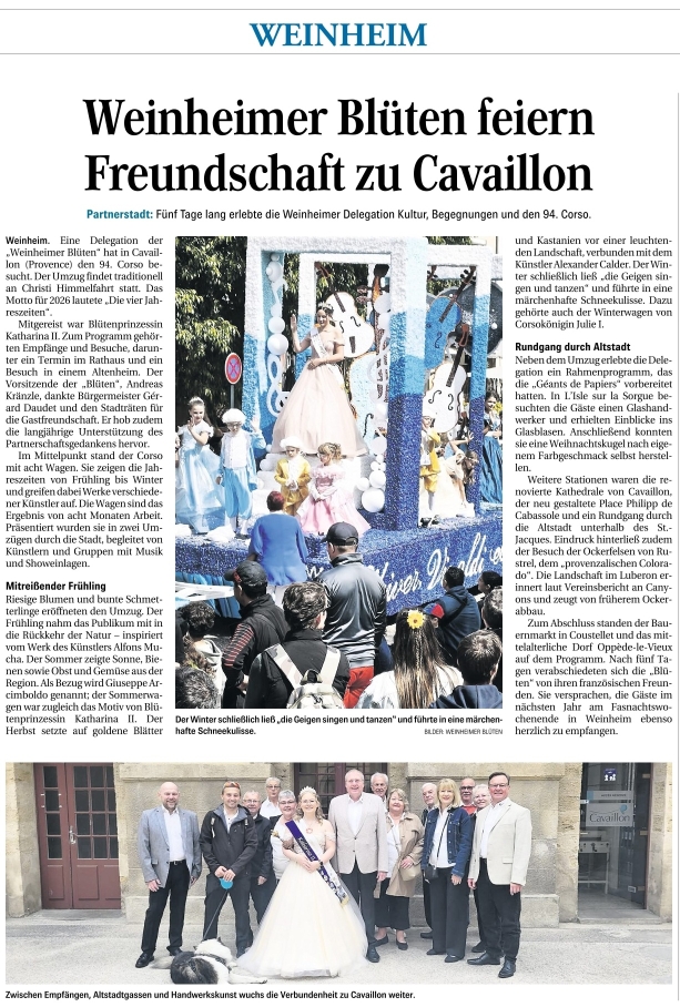 WNOZ 26.05.2026 Freundschaft zu Cavaillon