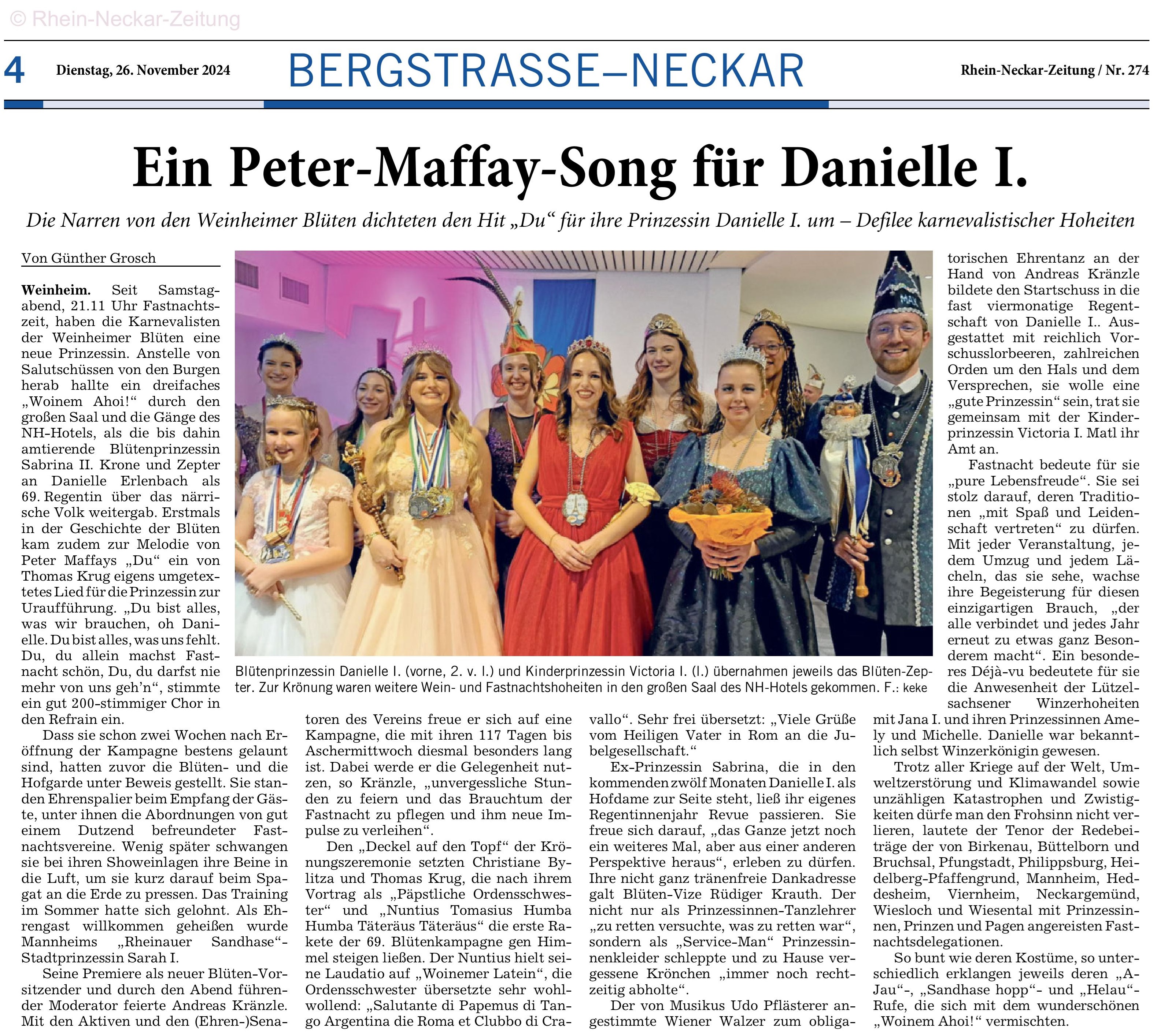 RNZ 26.11.2024 Inthronisation